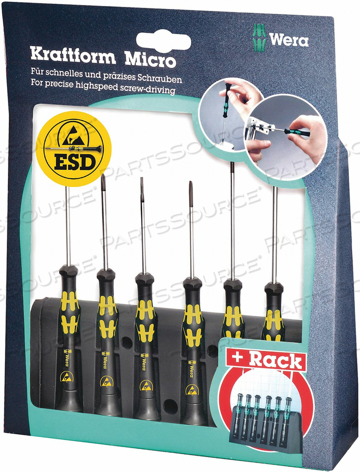 ESD SCREWDRIVER SET SLOTTED/PHILLIPS 6PC by Wera