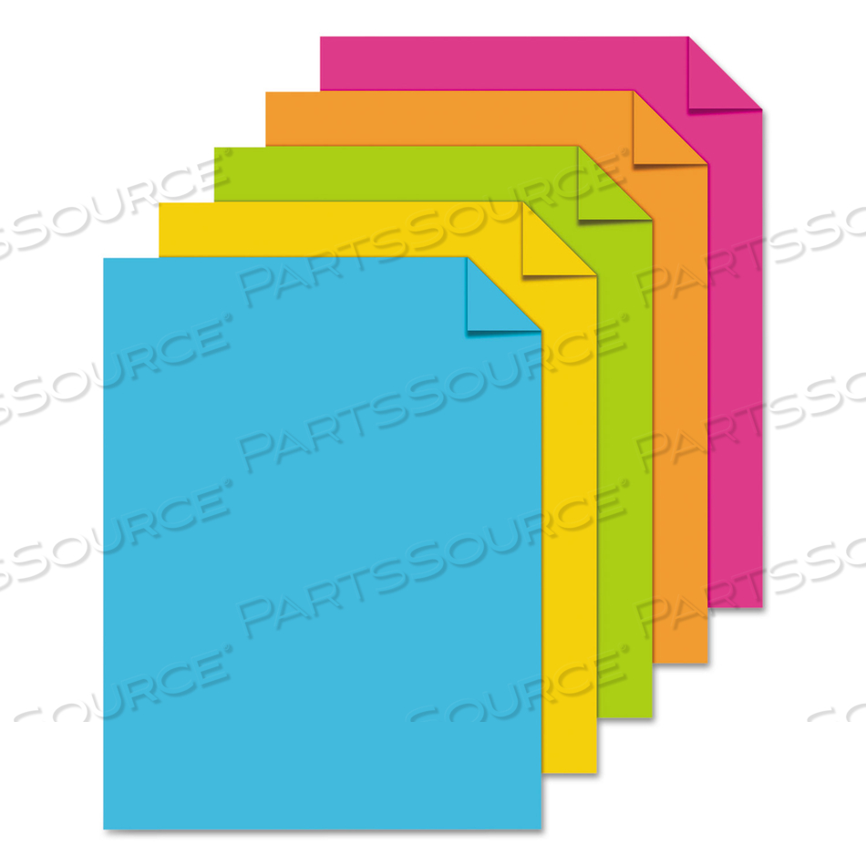 COLOR PAPER -"BRIGHT" ASSORTMENT, 24 LB BOND WEIGHT, 8.5 X 11, ASSORTED BRIGHT COLORS by Astrobrights COLOR PAPER -"BRIGHT" ASSORTMENT, 24 LB BOND WEIGHT, 8.5 X 11, ASSORTED BRIGHT COLORS by Astrobrights