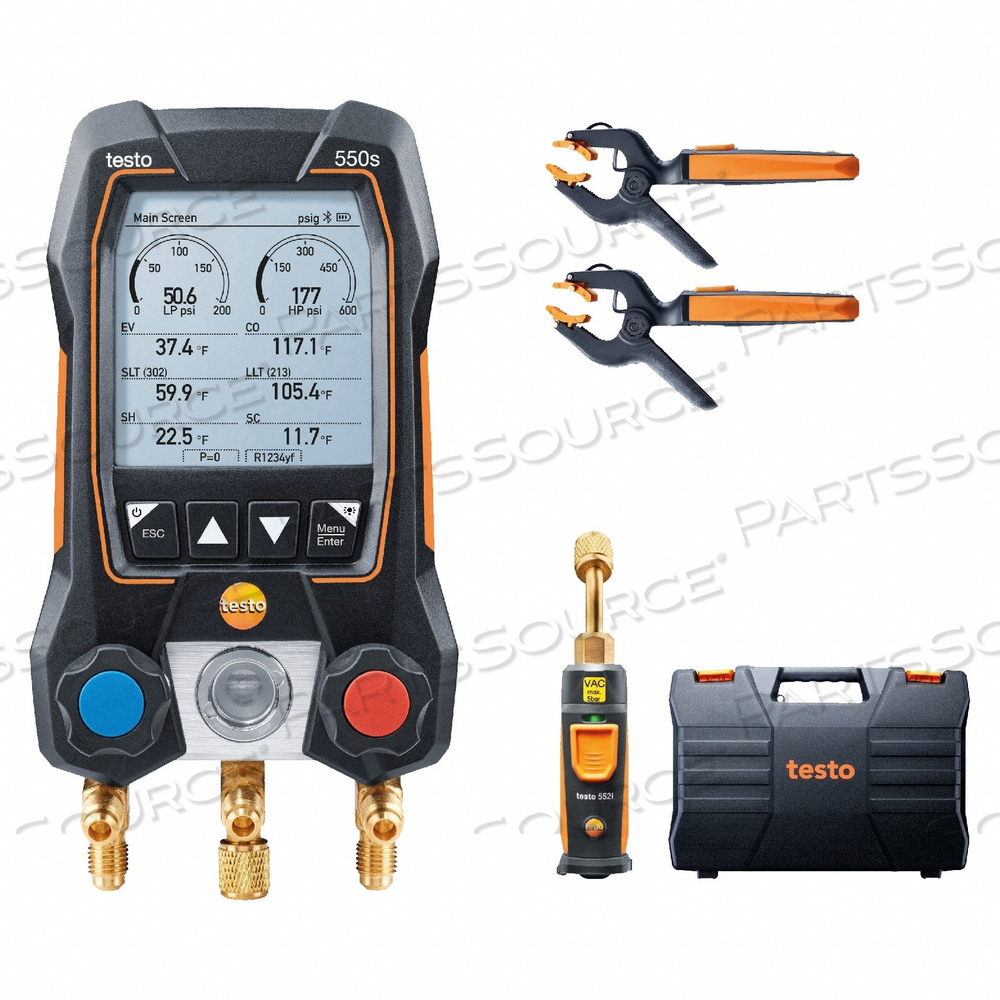 MANIFOLD GAUGE KIT -15 TO 870 PSI by Testo