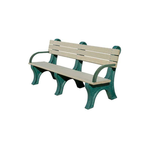 PARK CLASSIC 6 FT. BACKED BENCH WITH ARMS, GREEN BENCH/GREEN FRAME by Polly Products