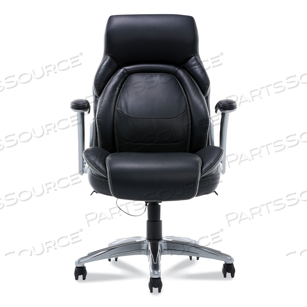 MANAGER CHAIR, SUPPORTS UP TO 275.6 LB, BLACK SEAT/BACK, SILVER BASE 