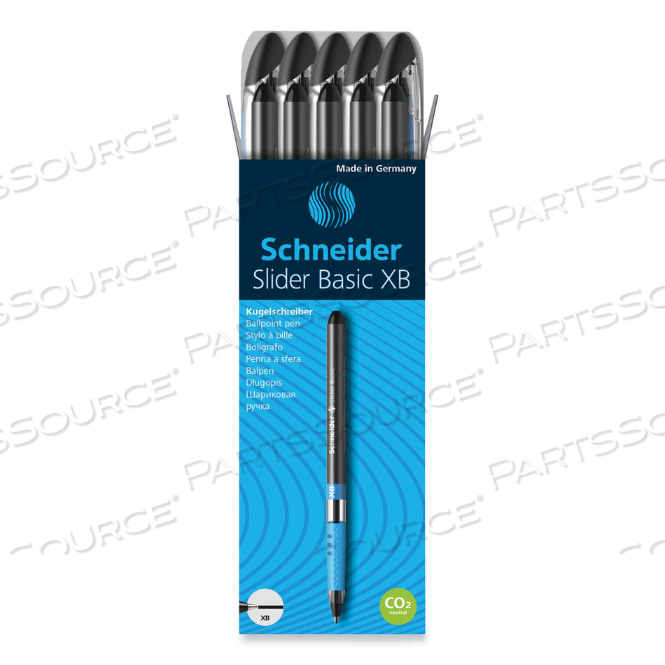 SLIDER BASIC BALLPOINT PEN, STICK, EXTRA-BOLD 1.4 MM, BLACK INK, BLACK BARREL by Schneider SLIDER BASIC BALLPOINT PEN, STICK, EXTRA-BOLD 1.4 MM, BLACK INK, BLACK BARREL by Schneider