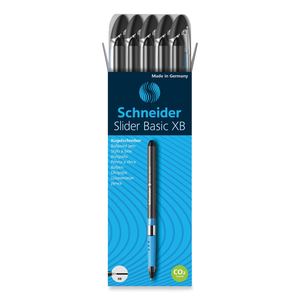 SLIDER BASIC BALLPOINT PEN, STICK, EXTRA-BOLD 1.4 MM, BLACK INK, BLACK BARREL, 10/BOX by Schneider