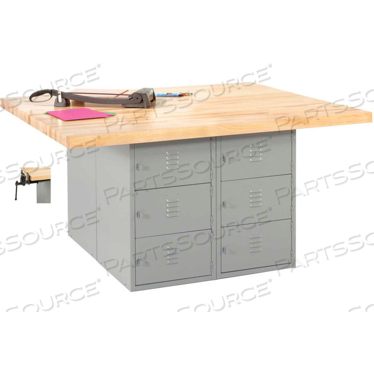 FOUR-STATION WORKBENCH - 4 VISES - GRAY by Diversified Woodcrafts FOUR-STATION WORKBENCH - 4 VISES - GRAY by Diversified Woodcrafts