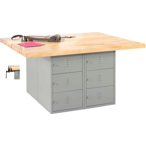 FOUR-STATION WORKBENCH - 4 VISES - GRAY by Diversified Woodcrafts