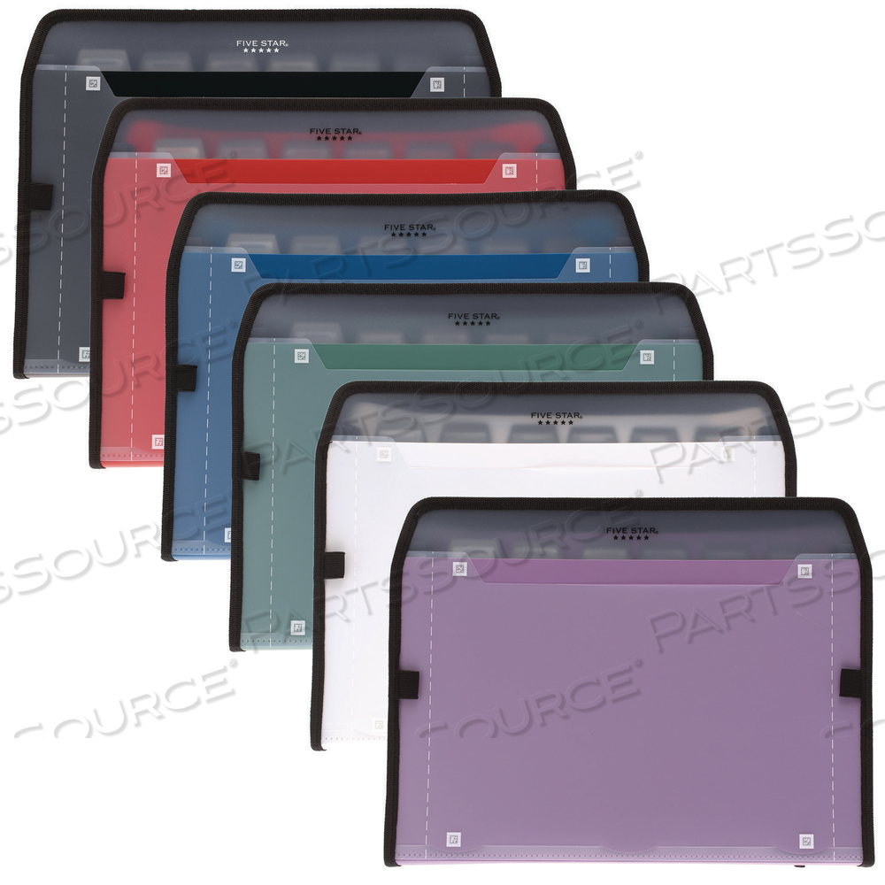 EXPANDING FILE, 7.5" EXPANSION, 7 SECTIONS, ZIPPER CLOSURE, LETTER SIZE, RANDOMLY ASSORTED COLORS by Five Star EXPANDING FILE, 7.5" EXPANSION, 7 SECTIONS, ZIPPER CLOSURE, LETTER SIZE, RANDOMLY ASSORTED COLORS by Five Star
