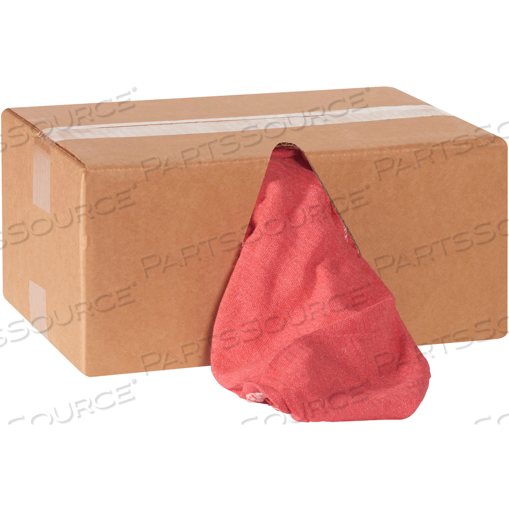BOX OF SHOP TOWEL RAGS, 14" X 14", RED, 60/CASE, 5 LBS/CASE by BOX Partners (Box Acquisitions, LLC)