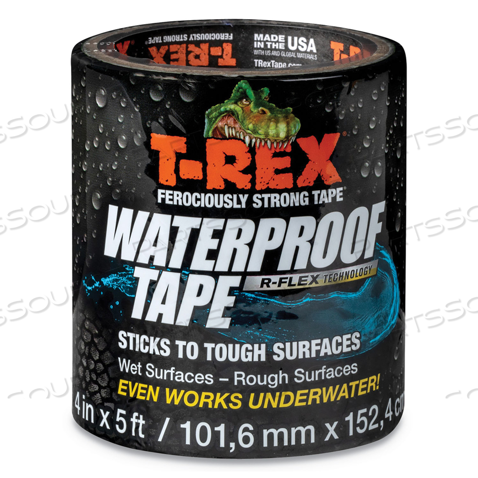 WATERPROOF TAPE, 3" CORE, 4" X 5 FT, BLACK 