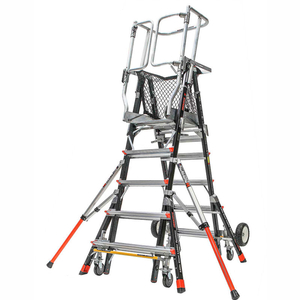 FIBERGLASS AERIAL SAFETY CAGE LADDER, 5-9' TYPE 1AA by Little Giant