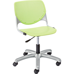 POLY TASK CHAIR WITH CASTERS AND PERFORATED BACK - LIME GREEN by KFI