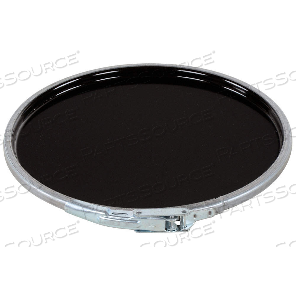 STEEL PAIL LID, GASKETED/LEVER LOCK, 12 3/4 IN OVERALL DIA, BLACK, STEEL, BLACK by Approved Vendor