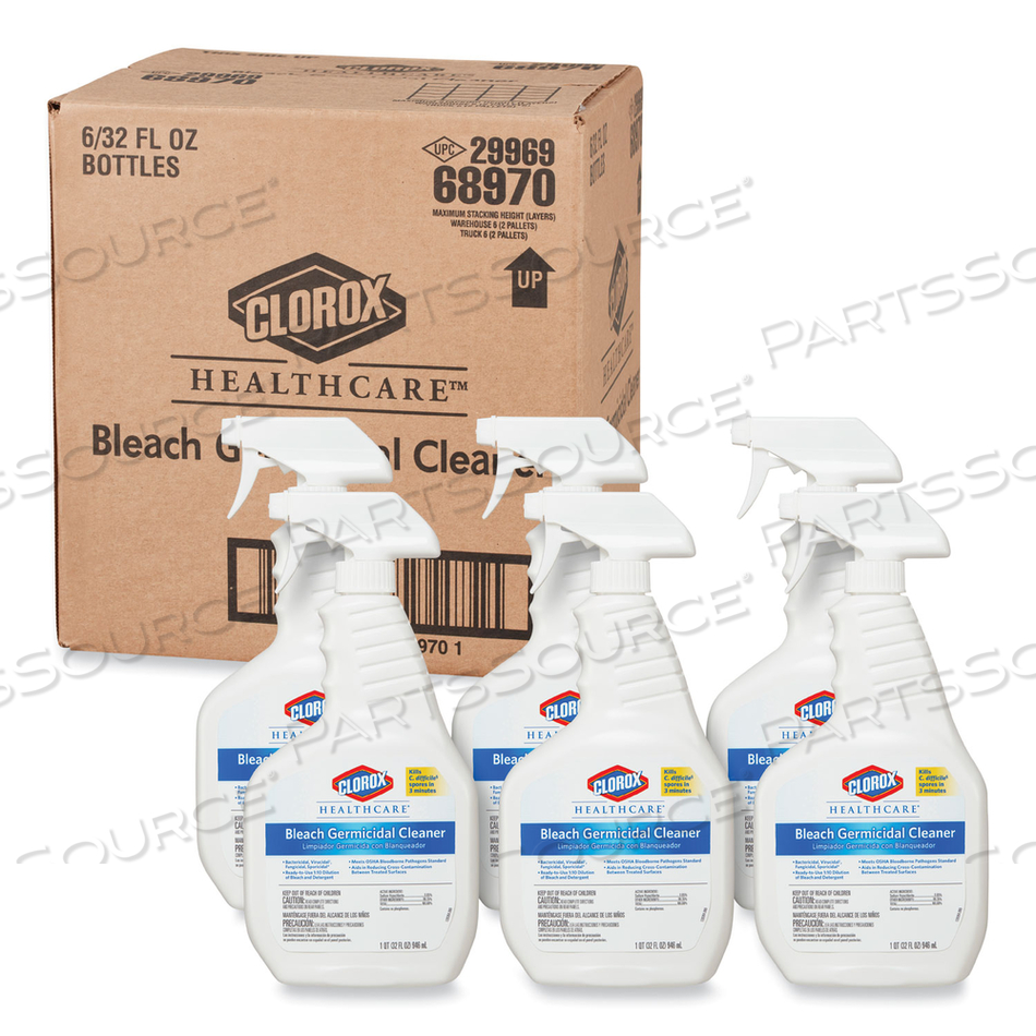 BLEACH GERMICIDAL CLEANER, 32 OZ SPRAY BOTTLE, 6/CARTON by Clorox