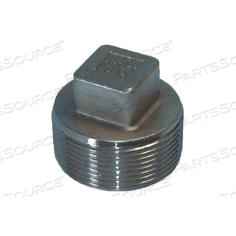 SS316-67014 1-1/2" CLASS 150, CORED SQUARE HEAD PLUG, STAINLESS STEEL 316 