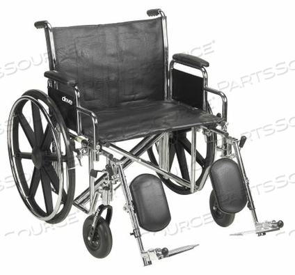 HEAVY-DUTY WHEELCHAIR WITH PADDED, REMOVABLE ARM, COMPOSITE MAG WHEEL, 24 IN. SEAT, SWING-AWAY ELEVATING FOOTREST, 450 LBS by McKesson HEAVY-DUTY WHEELCHAIR WITH PADDED, REMOVABLE ARM, COMPOSITE MAG WHEEL, 24 IN. SEAT, SWING-AWAY ELEVATING FOOTREST, 450 LBS by McKesson