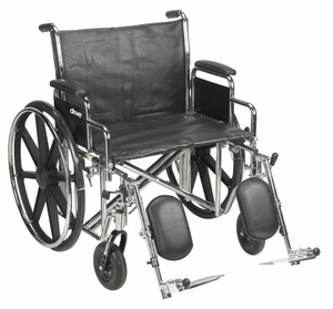 HEAVY-DUTY WHEELCHAIR WITH PADDED, REMOVABLE ARM, COMPOSITE MAG WHEEL, 24 IN. SEAT, SWING-AWAY ELEVATING FOOTREST, 450 LBS by McKesson