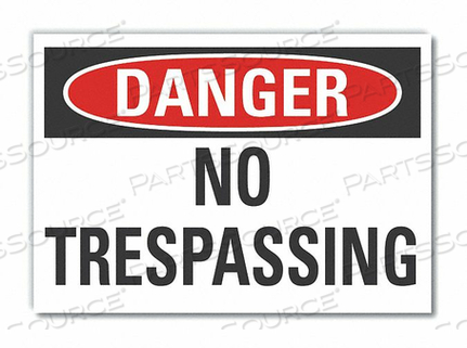 DANGER SIGN 5 W X 3-1/2 H 0.001 THICK by Lyle Signs Inc.
