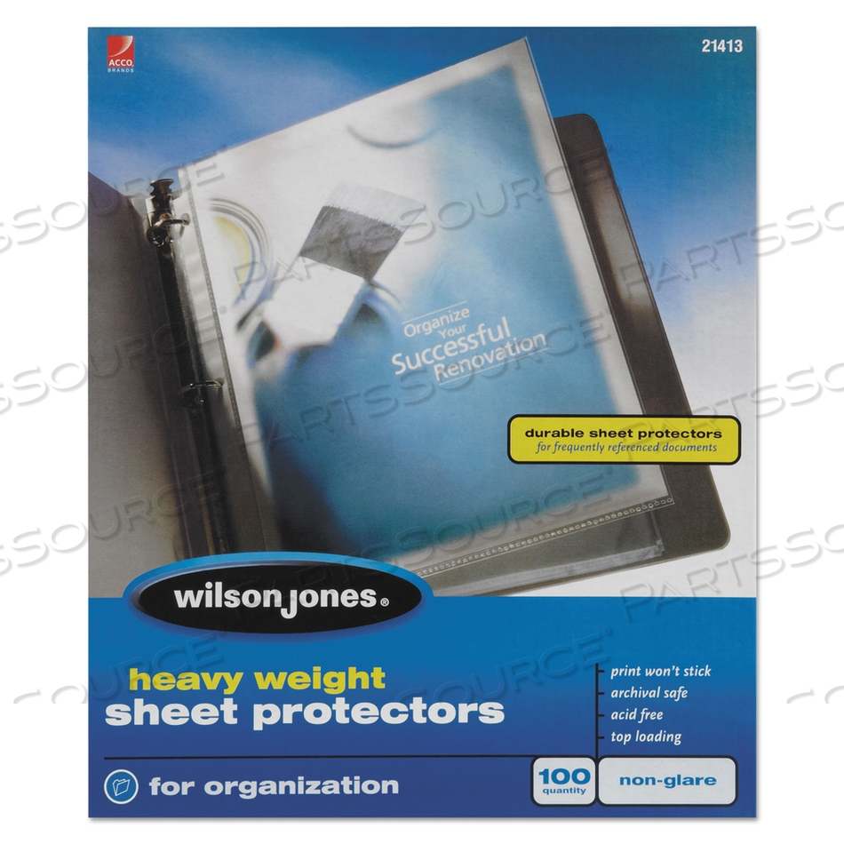 HEAVYWEIGHT TOP-LOADING SHEET PROTECTORS, NONGLARE FINISH, LETTER, 100/BOX 