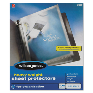 HEAVYWEIGHT TOP-LOADING SHEET PROTECTORS, NONGLARE FINISH, LETTER, 100/BOX by Wilson Jones