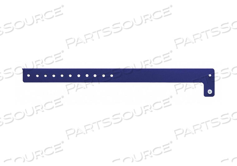 ID WRISTBAND VINYL L-SHAPED BLUE PK500 by Identiplus