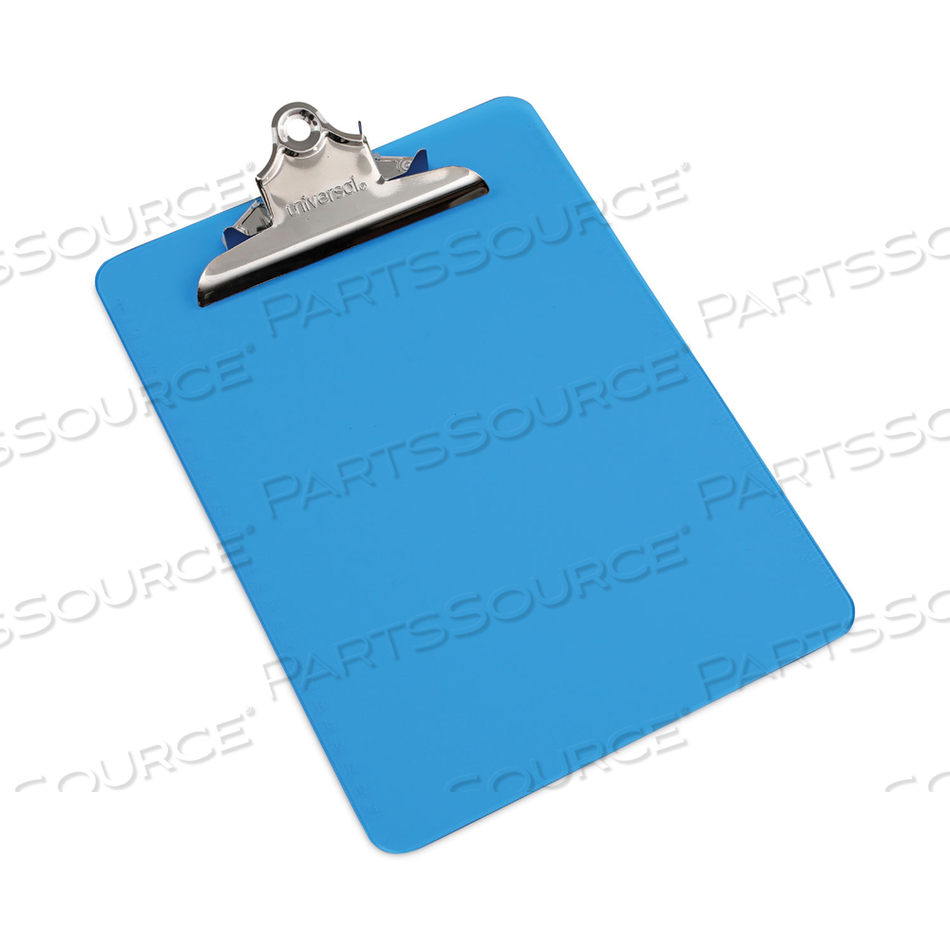 PLASTIC CLIPBOARD WITH HIGH CAPACITY CLIP, 1.25" CLIP CAPACITY, HOLDS 8.5 X 11 SHEETS, TRANSLUCENT BLUE PLASTIC CLIPBOARD WITH HIGH CAPACITY CLIP, 1.25" CLIP CAPACITY, HOLDS 8.5 X 11 SHEETS, TRANSLUCENT BLUE