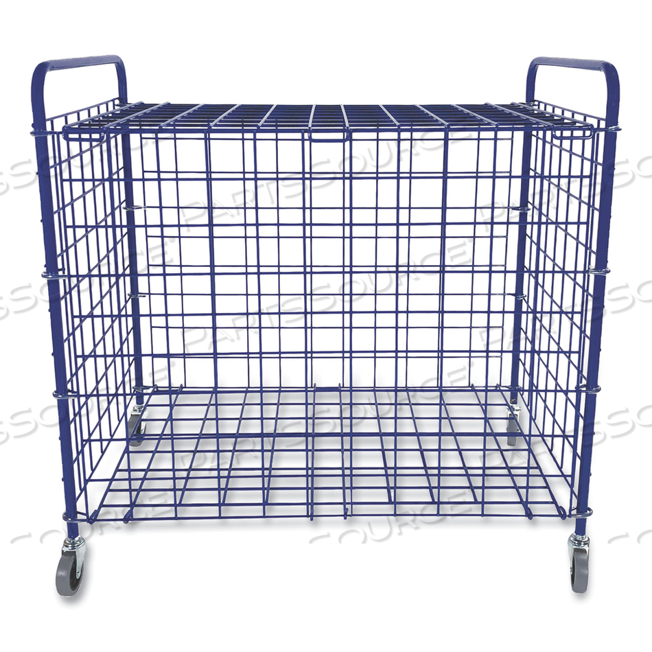 LOCKABLE BALL STORAGE CART, FITS APPROXIMATELY 24 BALLS, METAL, 37" X 22" X 20", BLUE by Champion Sports LOCKABLE BALL STORAGE CART, FITS APPROXIMATELY 24 BALLS, METAL, 37" X 22" X 20", BLUE by Champion Sports
