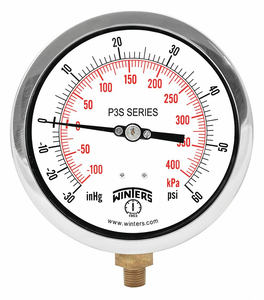 COMPOUND GAUGE 4-1/2 DIAL SIZE BLACK by Winters Instruments