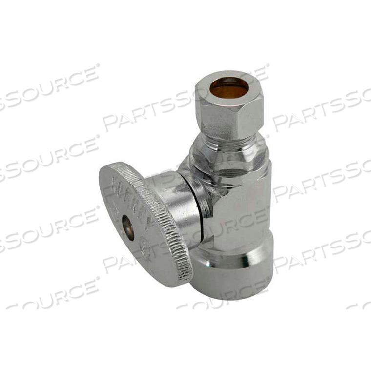 2058PCLF, 1/4 TURN STRAIGHT VALVE 1/2" F.I.P. X 3/8" O.D. COMPRESSION, LEAD FREE 