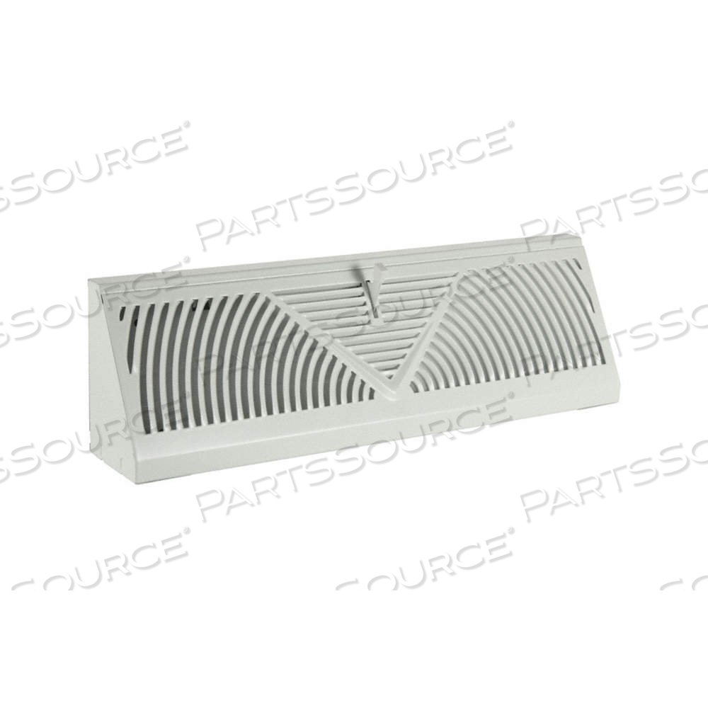 BASEBOARD REGISTER, BASEBOARD, 4 1/2 IN H, 15 IN W, LOUVERED, POWDER COATED, WHITE, STEEL GRILLE by Approved Vendor