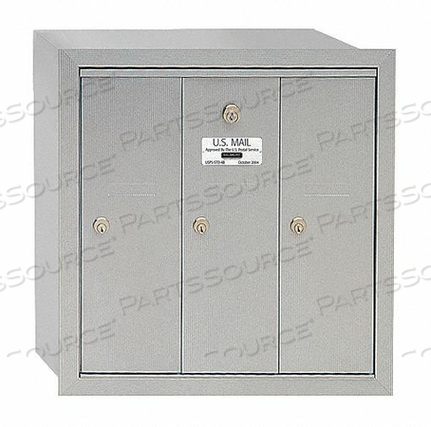 3500 SERIES 4B+ VERTICAL MAILBOX, 3 DOORS, RECESSED MOUNTED, ALUMINUM, USPS ACCESS by Salsbury Industries 3500 SERIES 4B+ VERTICAL MAILBOX, 3 DOORS, RECESSED MOUNTED, ALUMINUM, USPS ACCESS by Salsbury Industries