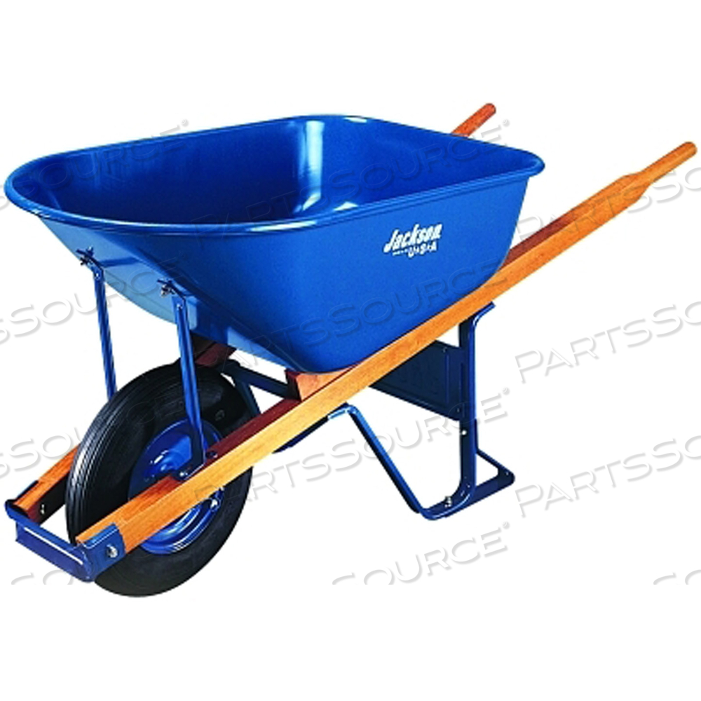 STEEL CONTRACTORS WHEELBARROW, 6 CU FT, FLAT-FREE SMOOTH, B.B., BLUE by Jackson STEEL CONTRACTORS WHEELBARROW, 6 CU FT, FLAT-FREE SMOOTH, B.B., BLUE by Jackson