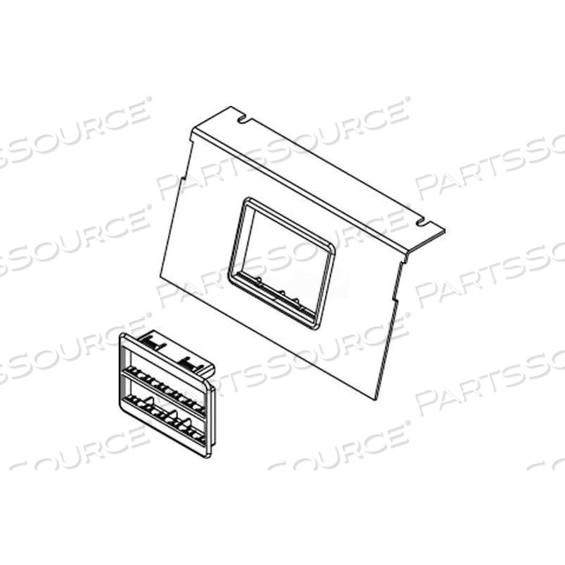 C8850P-RT FLOOR BOX AC8850 PLATE W/(1) ORTRONICS & GRAY BEZEL by Wiremold