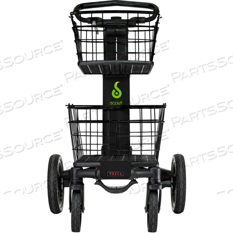 SCOUT CART ALL-PURPOSE FOLDING CART WITH REMOVABLE BASKETS AND CARGO TRAY - BLACK by Cargo Cart Company LLC. SCOUT CART ALL-PURPOSE FOLDING CART WITH REMOVABLE BASKETS AND CARGO TRAY - BLACK by Cargo Cart Company LLC.