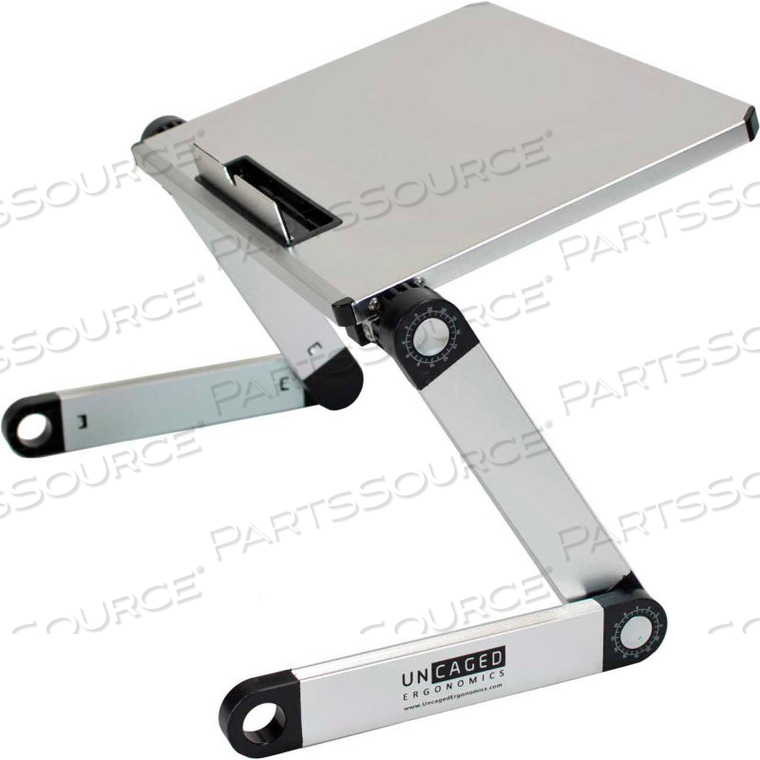 WORKEZ LIGHT ALUMINUM LAPTOP STAND, SILVER by Uncaged Ergonomics