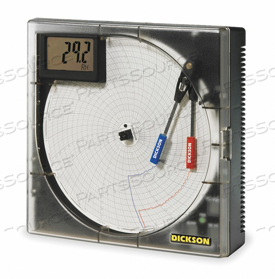 CHART RECORDER 8" TEMPERATURE/HUMIDITY/DEW POINT -120 VAC WITH DISPLAY by Dickson