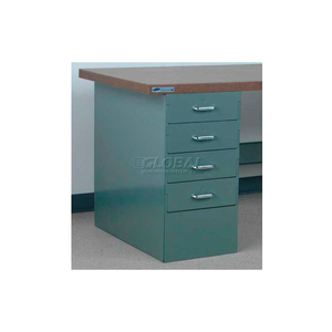 4 DRAWER PEDESTAL, 15-1/2"W X 30"D X 30-1/4"H, GRAY by Stackbin Corporation