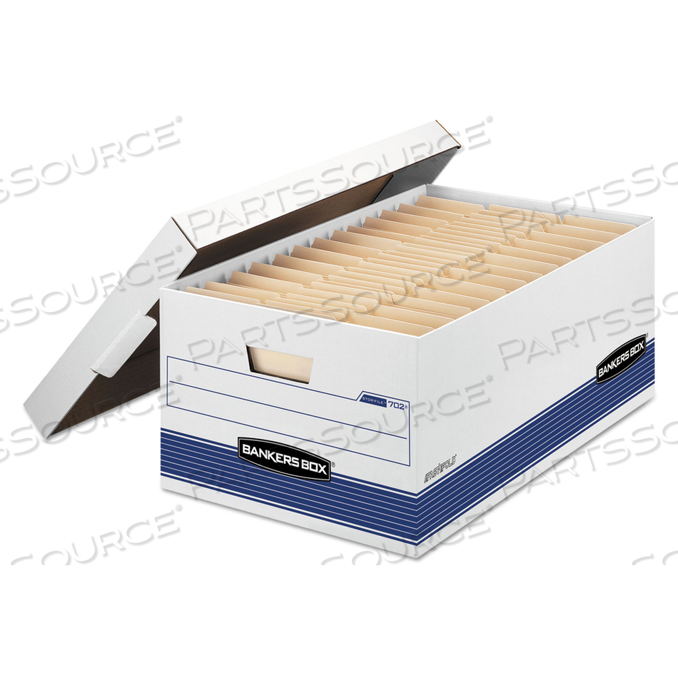 STOR/FILE MEDIUM-DUTY STORAGE BOXES, LEGAL FILES, 15.88" X 25.38" X 10.25", WHITE/BLUE by Bankers Box