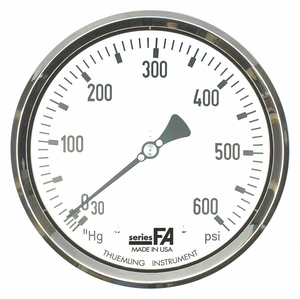 COMPOUND GAUGE 0 TO 600 PSI 6 DIAL SZ by Thuemling Instrument Group