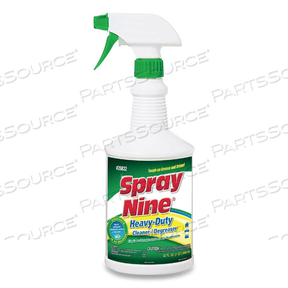 HEAVY DUTY CLEANER/DEGREASER/DISINFECTANT, CITRUS SCENT, 32 OZ BOTTLE, 1 TRIGGER SPRAYER PER CARTON, 12 BOTTLES/CARTON 