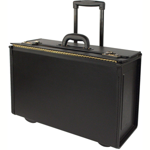 SYNTHETIC LEATHER BUSINESS CASE ON WHEELS, BLACK by Stebco