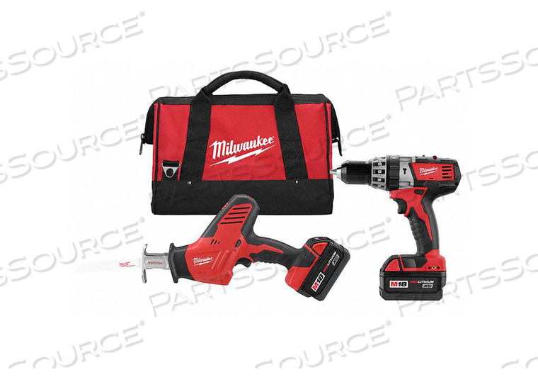 CORDLESS COMBO KIT 18.0 V 2 TOOLS 2 BATT 