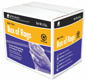 WHITE CLOTH RAGS BOX 4 LB. by Buffalo