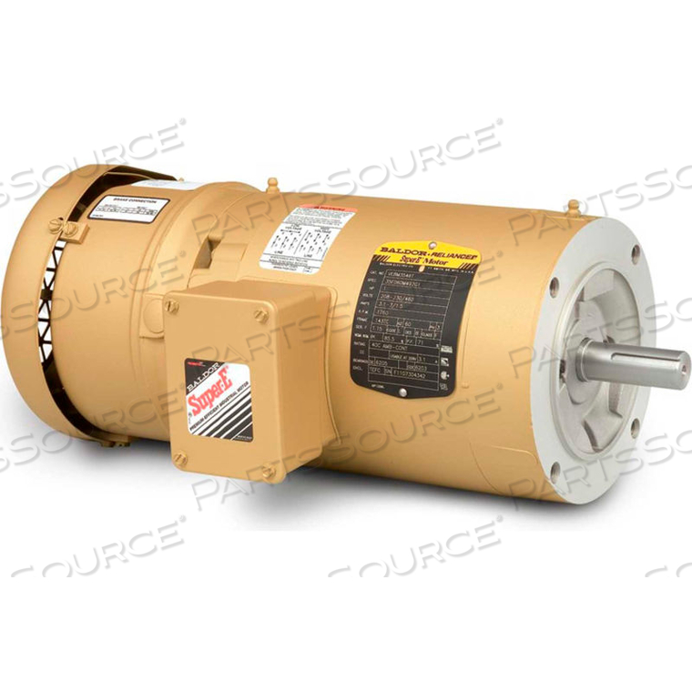 MOTOR, 5HP, 1750RPM, 3PH, 60HZ, 184TC, 3643M, TEFC, F1 by BALDOR MOTOR, 5HP, 1750RPM, 3PH, 60HZ, 184TC, 3643M, TEFC, F1 by BALDOR