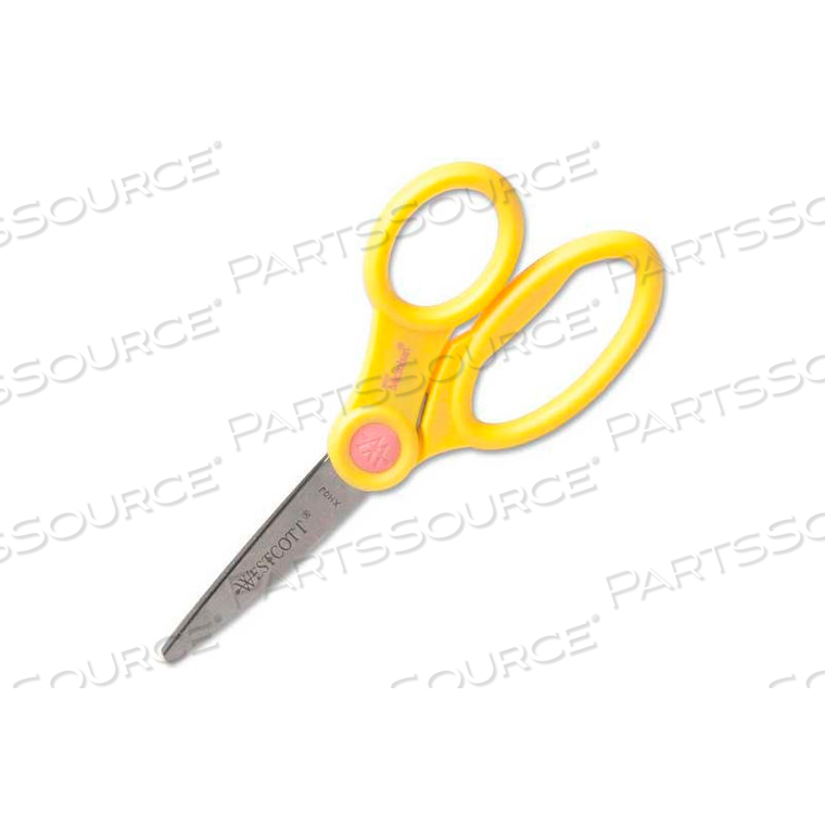 KIDS SCISSORS WITH MICROBAN PROTECTION, 5"L STRAIGHT, BLUNT TIP, ASSORTED 