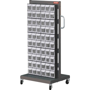 SHUTER FLIP OUT BIN MOBILE PARTS CART - DOUBLE SIDED WITH 120 BINS by LDS Industries LLC SHUTER FLIP OUT BIN MOBILE PARTS CART - DOUBLE SIDED WITH 120 BINS by LDS Industries LLC