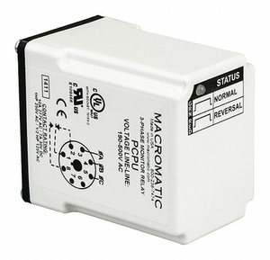 PHASE MONITOR RELAY 190-500VAC PLUG SPDT by Macromatic PHASE MONITOR RELAY 190-500VAC PLUG SPDT by Macromatic