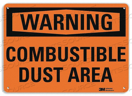 WARNING SIGN COMBUSTIBLE DUST AREA 10INH by Lyle Signs Inc.