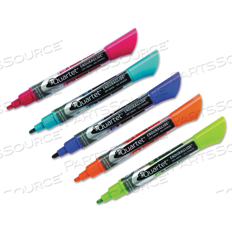 ENDURAGLIDE DRY ERASE MARKER, BROAD CHISEL TIP, NINE ASSORTED COLORS by Quartet
