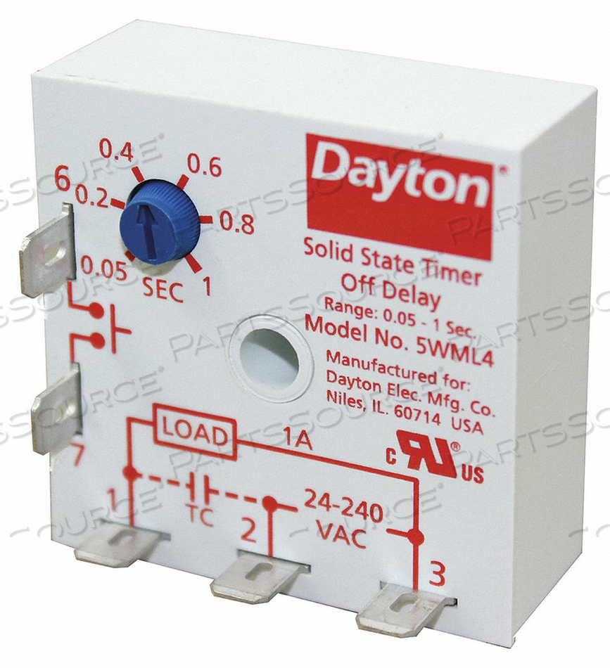 ENCAPSULATED TIMING RELAY 24VAC 1A by DAYTON ELECTRIC MANUFACTURING CO