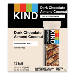 FRUIT AND NUT BARS, DARK CHOCOLATE ALMOND AND COCONUT, 1.4 OZ BAR, 12/BOX by Kind