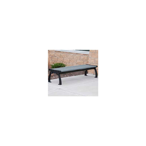 FROG FURNISHINGS RECYCLED PLASTIC 8 FT. HERITAGE BACKLESS BENCH, GRAY BENCH/BLACK FRAME by Jayhawk Plastics